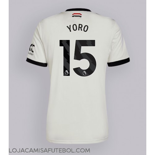 Camisa de Futebol Manchester United Leny Yoro #15 Equipamento Alternativo 2024-25 Manga Curta